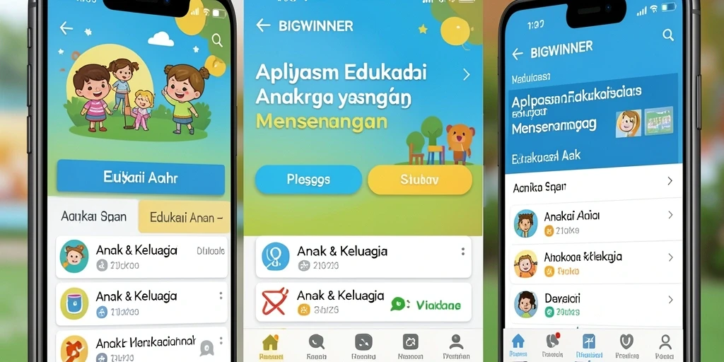 Antarmuka dan fitur interaktif aplikasi Edukasi Anak.