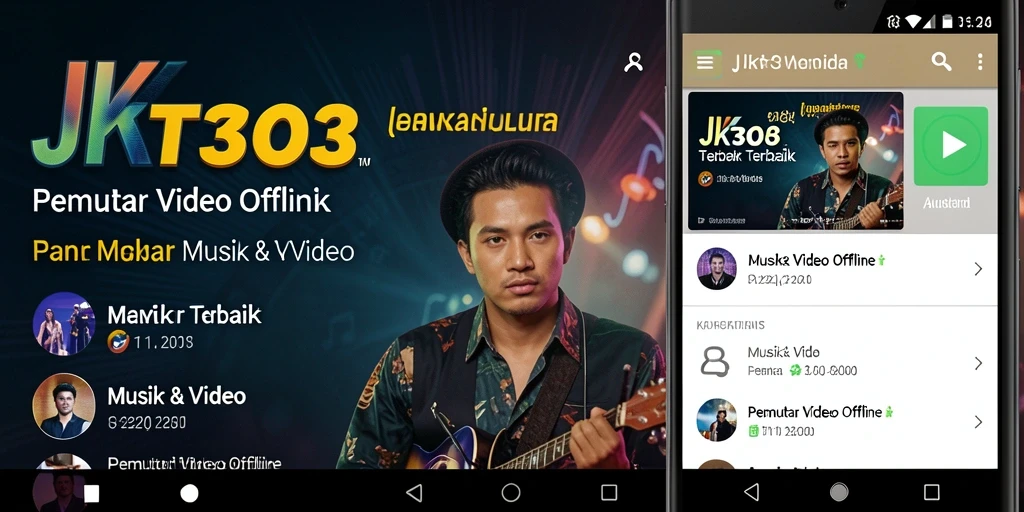 Antarmuka JKT303 yang menarik untuk Pemutar Video Offline.