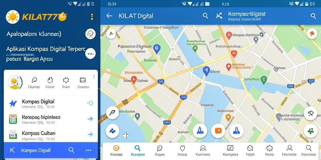 Tampilan antarmuka KILAT777 dengan kompas digital yang jelas.