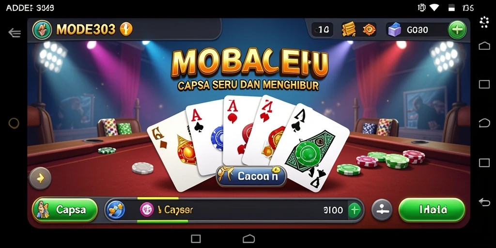 Tampilan antarmuka game Capsa yang menarik dan modern.