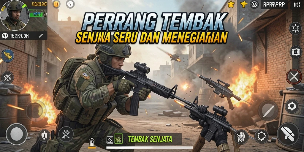 Antarmuka game RPRPRP dengan grafik menakjubkan dan kontrol yang intuitif.
