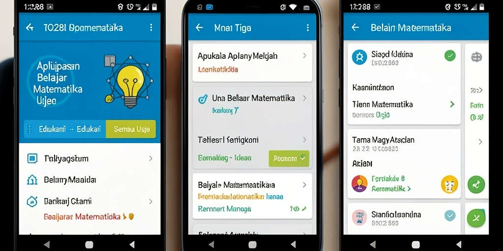 Tampilan antarmuka aplikasi Belajar Matematika TO288 yang menarik dan interaktif.