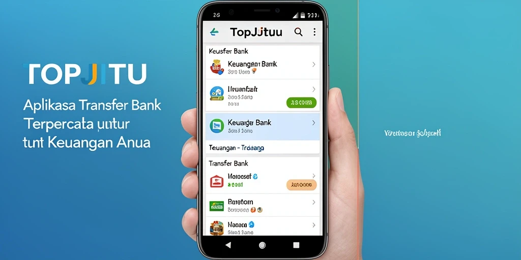 Antarmuka aplikasi TOPJITU untuk Transfer Bank yang user-friendly.