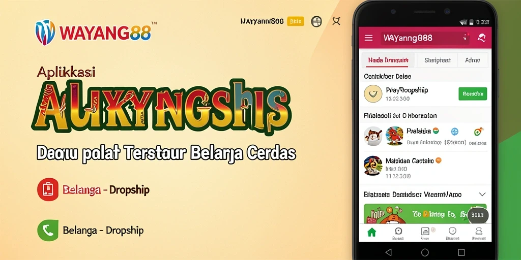 Antarmuka utama aplikasi DropshipWAYANG88 yang menarik dan fungsional.