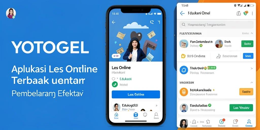 Antarmuka YOTOGEL menunjukkan fitur Les Online yang interaktif dan menarik.