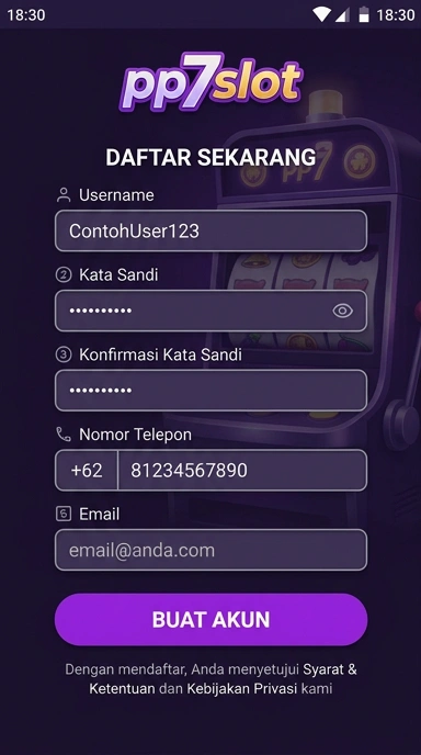 Panduan Registrasi Akun Baru pp7slot untuk Android